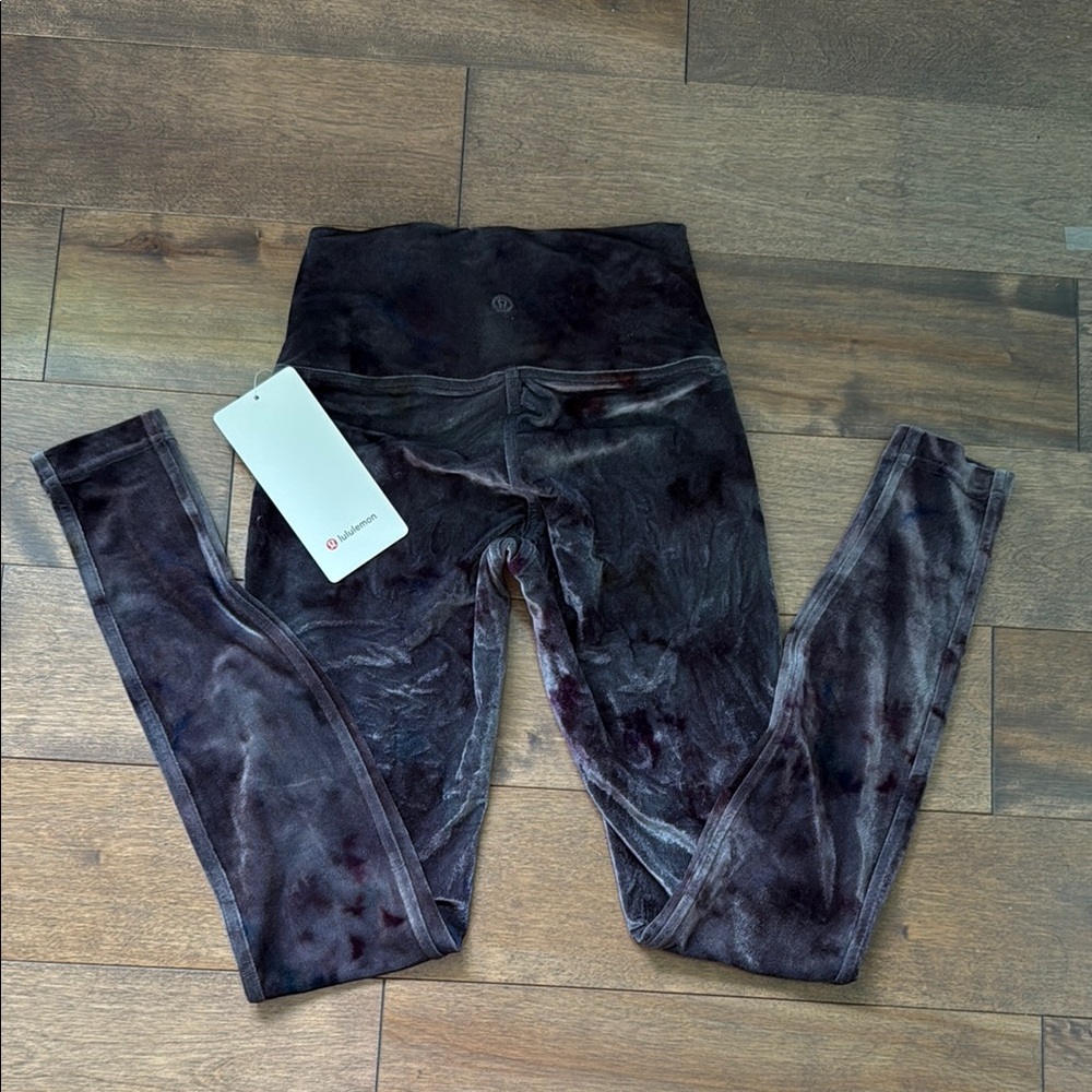 lululemon athletica Purple/Black velvet leggings